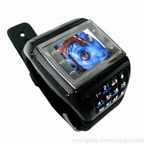 Quad-band Dual-card/Standby Compass Watch Mobile Phone with 1.33-inch Flat Touch Screen Size